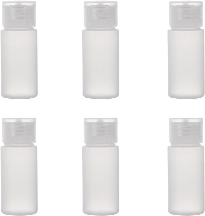 OTO ALINK Travel Size Plastic Empty Toiletry Bottles, 30ml (1 oz) Pack of 6 Liquid Containers with Labels - Image 1